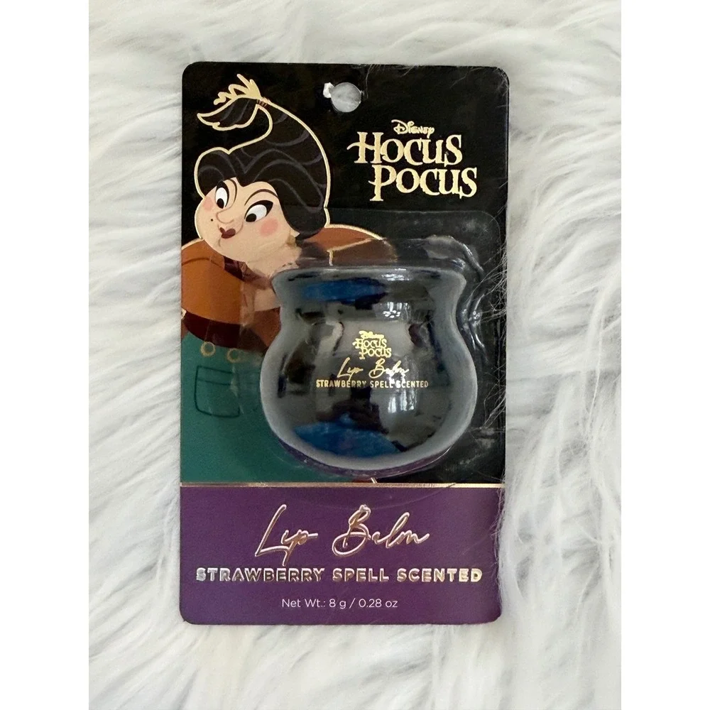Disney Hocus Pocus Lip Balm Set 4 Cauldron Jars Cherry Almond Vanilla Strawberry